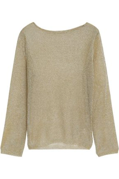 Raoul Woman Open-knit Top Gold