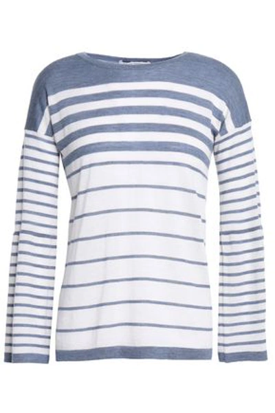 Autumn Cashmere Woman Striped Cashmere Top Ivory