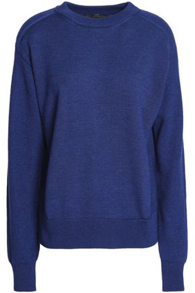 Belstaff Woman Paneled Wool, Silk And Cashmere-blend Sweater Royal Blue