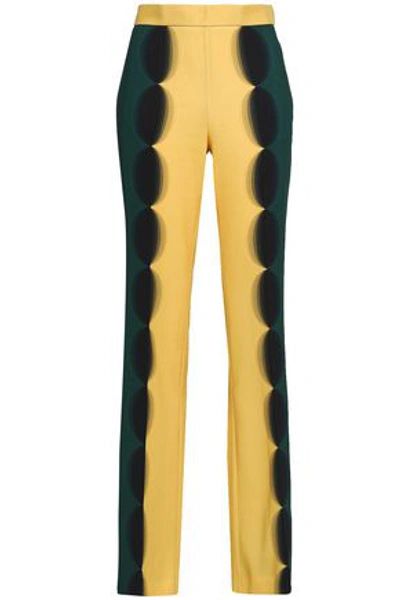 Marco De Vincenzo Woman Printed Stretch-cady Bootcut Pants Yellow