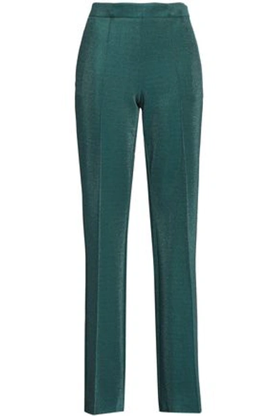 Marco De Vincenzo Woman Metallic French-terry Bootcut Pants Emerald