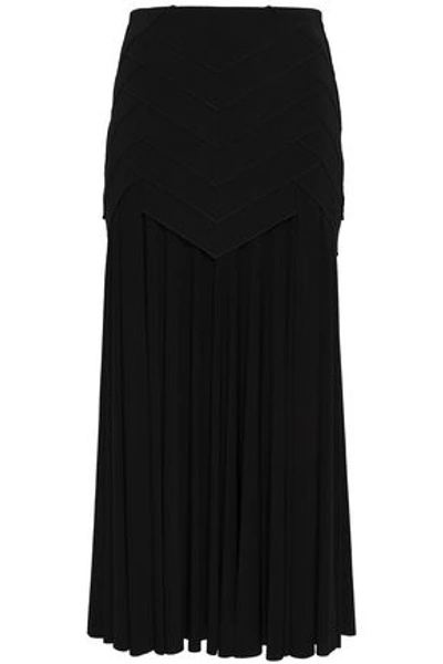 Antonio Berardi Woman Paneled Stretch-jersey Midi Skirt Black