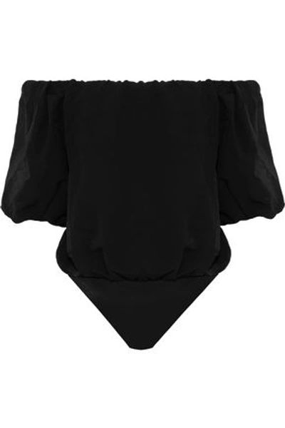 Alix Woman Ellington Off-the-shoulder Stretch-knit Bodysuit Black