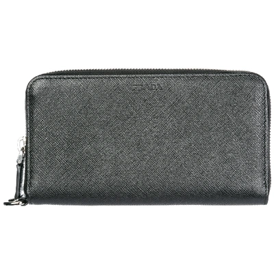 Prada Men's Genuine Leather Wallet Credit Card Bifold In Black