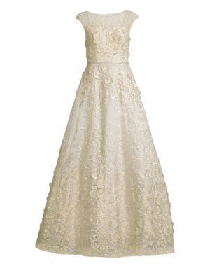 basix floral embellished ball gown