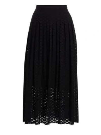 Akris Punto Women's Punto Lace Midi Skirt In Black