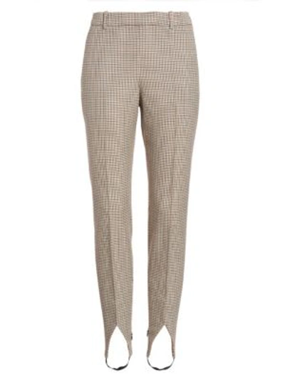 Givenchy Micro Check Stirrup Pants In Natural Multi