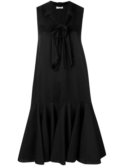 Jw Anderson Exaggerated Hem Dress With Bow Detail In Black