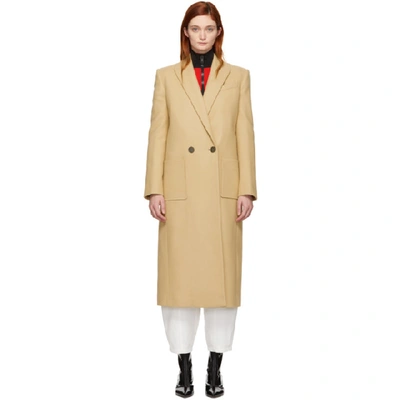 Givenchy Double-breasted Wool-felt Maxi Coat In Neutral