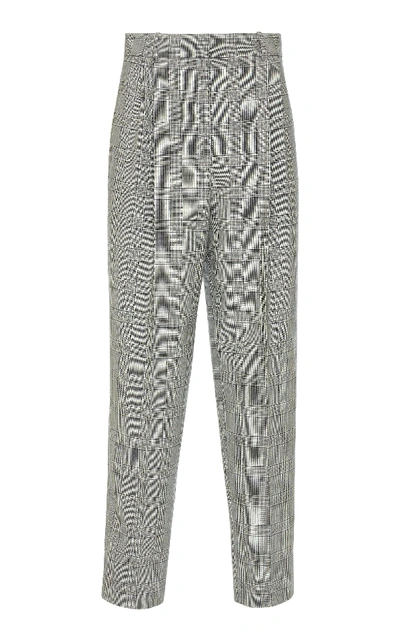 Givenchy Prince Of Wales Check Straight-leg Wool Pants In Black/white