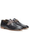 Brunello Cucinelli Embellished Leather Loafers In Black