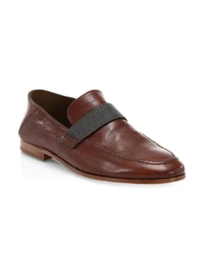 Brunello Cucinelli Leather Loafers In Brown