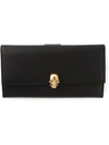 Alexander Mcqueen Continental Skull Wallet In Black