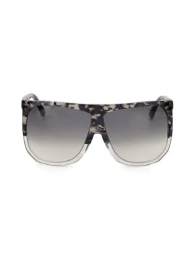 Loewe Filipa 63mm Geometric Sunglasses In Dark Havana Smoke Grey