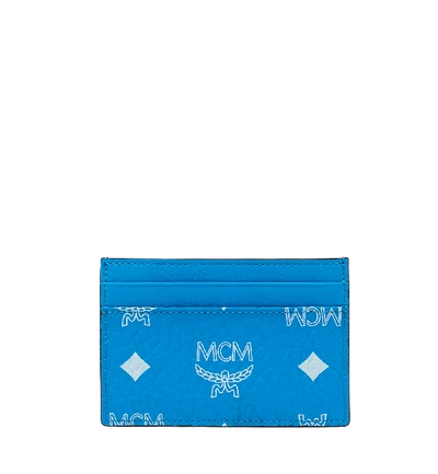 Mcm Card Case In White Logo Visetos In Hi