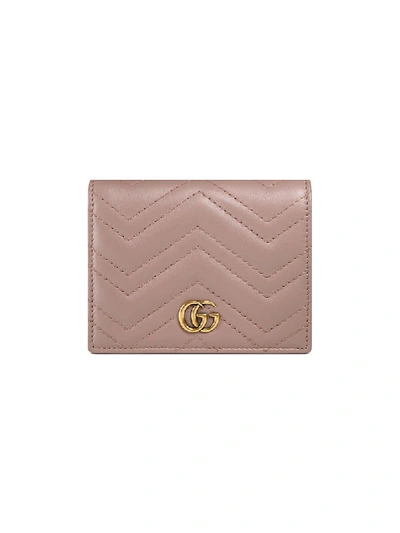 Gucci Gg Marmont Card Case - Farfetch In 5729 Pink