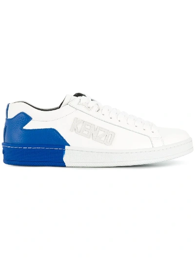Kenzo Men's Tennix Two-tone Leather Sneakers In Blue