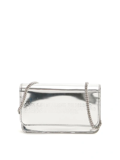 Calvin Klein Mini Crossbody Bag In Silver (metallic)