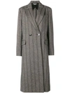 Stella Mccartney Oversized Herringbone Wool Coat In Grey