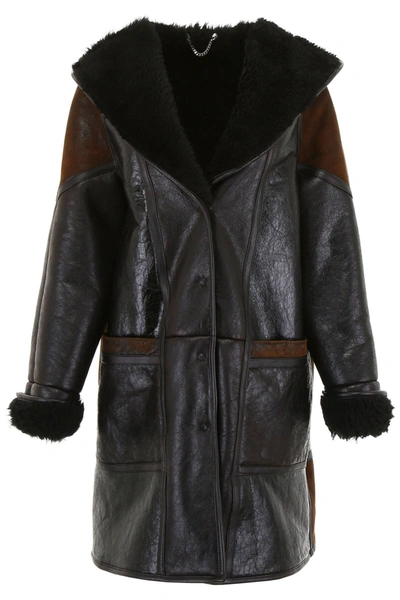 Golden Goose Raut Lambskin Coat In Black,brown