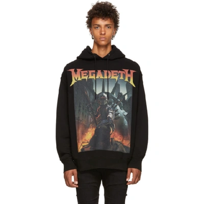 R13 Fleece Hooded Megadeth In Black
