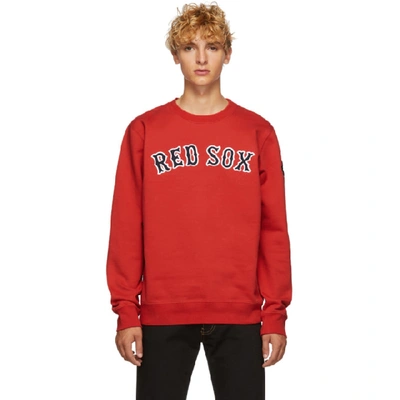 Marcelo Burlon County Of Milan Red Sox-embroidered Cotton Sweatshirt