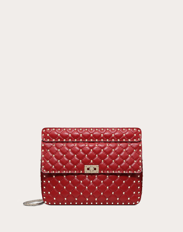 Valentino Garavani Medium Spike Rockstud Bag In Red | ModeSens