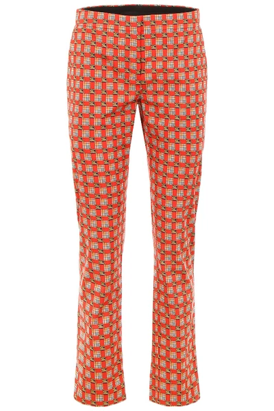 Burberry Hanover Trousers In Bright Red Ip Pat (red)