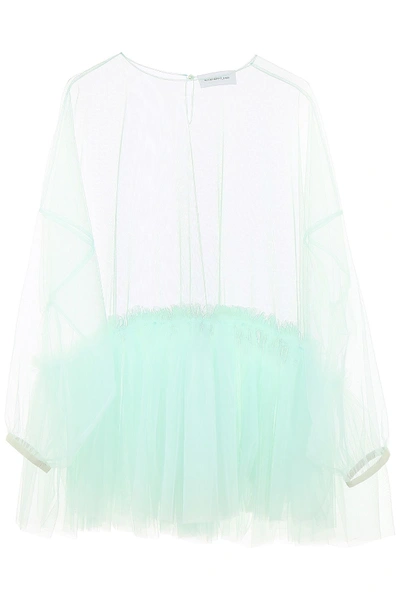 Scrambled Ego Tulle Blouse In Light Blue