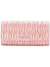 Miu Miu Matelassé Flap Wallet - Pink