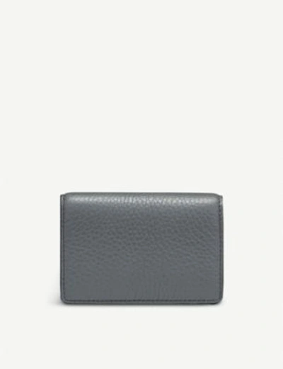 Smythson Burlington Leather Business And Credit Card Case In Smoke
