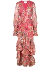 Alexis Ruffle-trimmed Floral-print Maxi Wrap Dress In Eden Floral Red