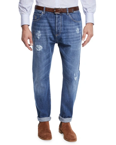 Brunello Cucinelli Men's Medium Wash Denim Jeans