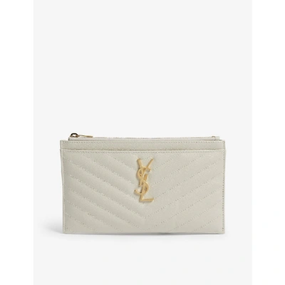 Saint Laurent Zip Pouch In Cream