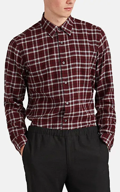 Theory Men's Relaxed-fit Plaid Sport Shirt In Malbec Multi