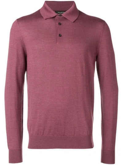 Ermenegildo Zegna Men's Cashmere/silk Polo Sweater In Pink