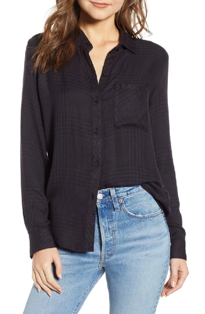 Rails Hunter Tonal Plaid Long-sleeve Shirt In Charcoal Shadow