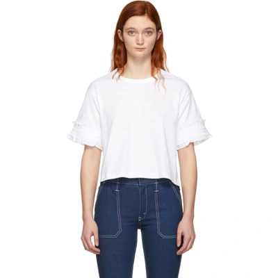 See By Chloé See By Chloe White Ruffle Sleeve T-shirt