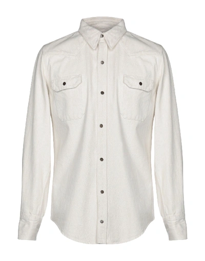 Calvin Klein 205w39nyc Men's Solid Denim Snap-front Shirt In Ivory
