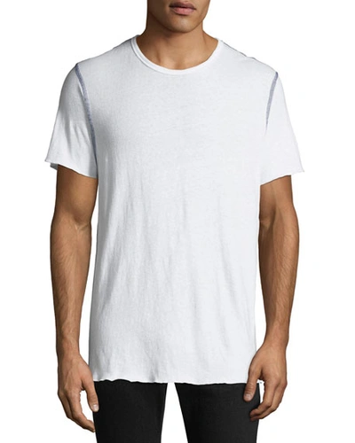Rag & Bone Men's Contrast Stitch T-shirt In White