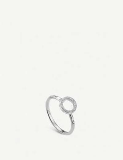 Monica Vinader Riva Mini Circle Sterling Silver And Diamond