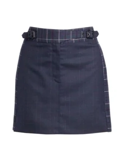 Rag & Bone James Check Wool Short Skirt In Navy