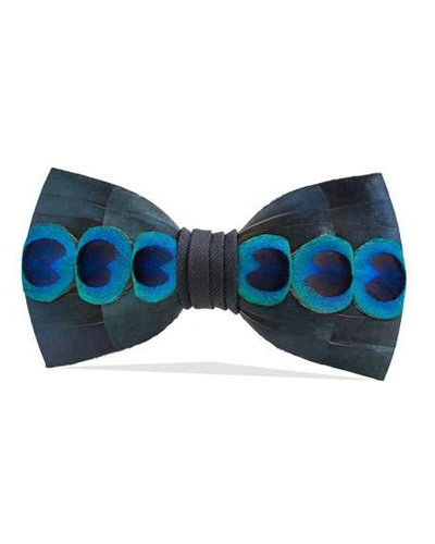 Brackish Bowties Abalone Feather Formal Bow Tie In Green