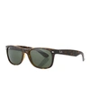 Ray Ban Men's New Wayfarer 58mm Flat-top Plastic Sunglasses In Tortoise