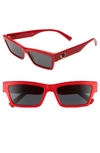Versace 55mm The Clans Cat Eye Sunglasses - Red/ Grey Solid