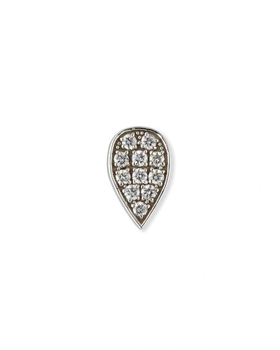 Sydney Evan 14k White Gold Diamond Paisley Petal Stud Earring (single) In White/gold