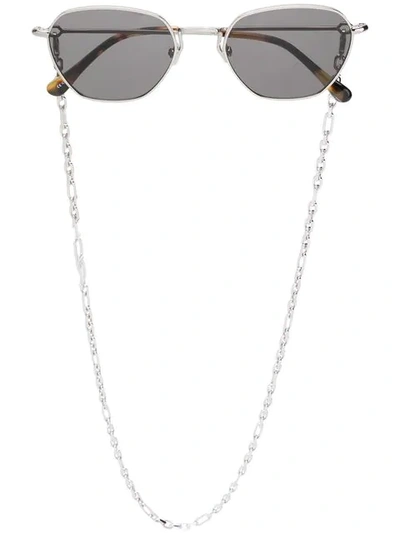 Alessandra Rich Linda Farrow X  Round Sunglasses In Metallic