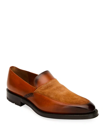 Bally Men's Bassy Leather Slip-on Shoes In Brown