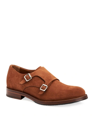 Aquatalia Men's Gavin Suede Dress Shoes In Medium Brown