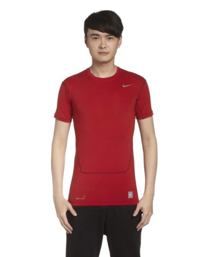 Nike Mens Core 2.0 Compression Short Sleeve Ss Top In Gym Red/cool Grey |  ModeSens